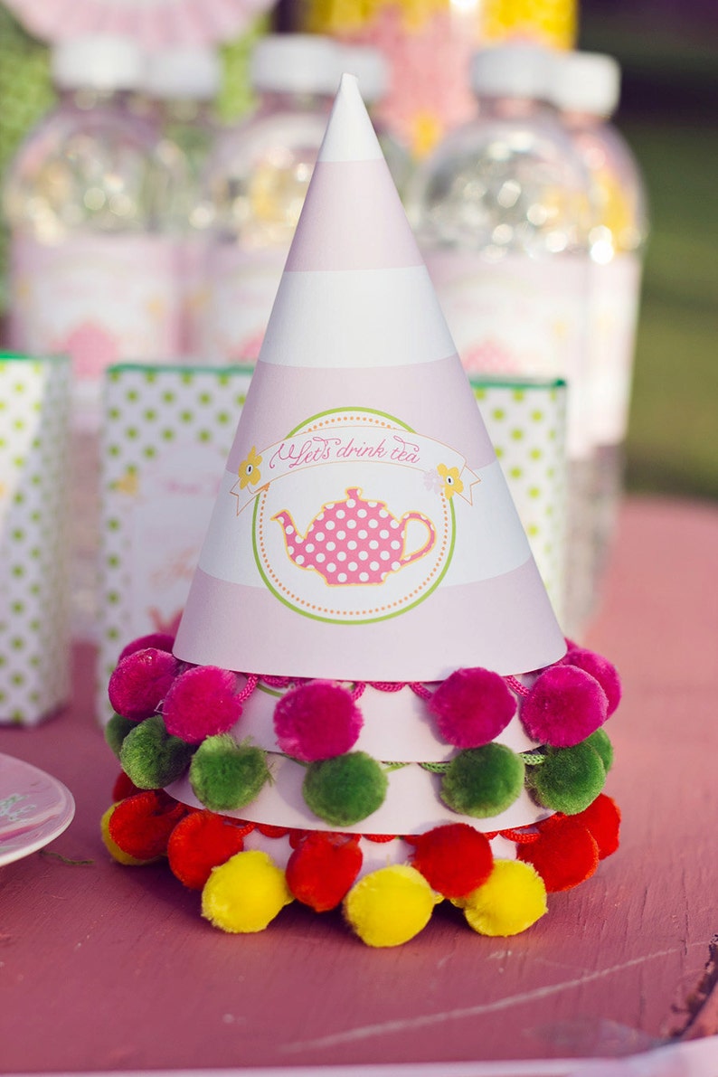 DIY Printable Party Hat Garden Tea Party Etsy