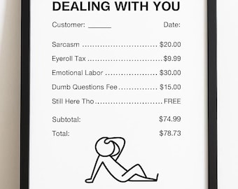 Love & Laughter Receipt Set | Digital Downloads | Printable Gag Gift for Friends | Editable Bonus Included