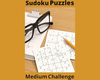 Livro de Sudoku em Letra Grande: 200 Quebra-Cabeças Médios. Download Digital.