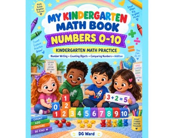 Kindergarten Math Worksheets, My Kindergarten Math Book, Physical Book