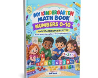 Kindergarten Math Worksheets, My Kindergarten Math Book, Physical Book