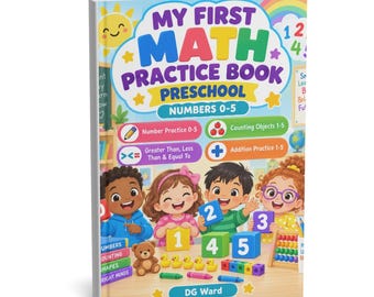 Preschool Worksheets, My First Math Practice Book, Physical Book