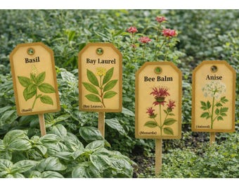 Vintage Printable Herb Garden Tags | Plant Markers | Botanical Garden Labels | 67 Herbs | Digital Download