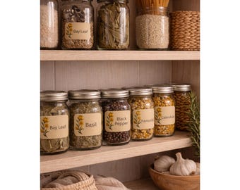 Vintage Printable Herbal Mason Jar Labels | 67 Herbs | Digital Download