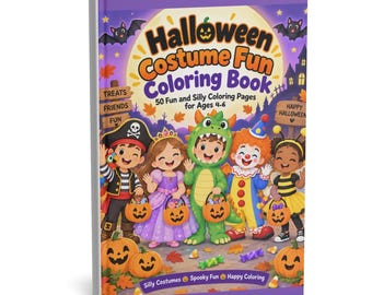 Halloween Coloring Pages - Halloween Costume Fun Coloring Book for Kids | 50 Halloween Coloring Pages | Ages 4–6 | Physical Book