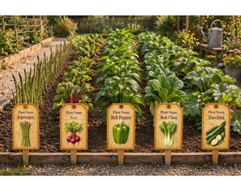 Vintage Vegetable Garden Tags | Plant Markers | Digital Download