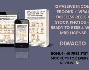 Faceless Marketing Kit MRR PLR | Digital Product Bundle for Passive Income | Canva Reels & Ebooks | Resell Rights Included