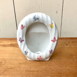 Vintage Butterfly Frame - Takahashi - Oval Porcelain Frame - Butterflies - Jolie - Made in Japan - San Francisco