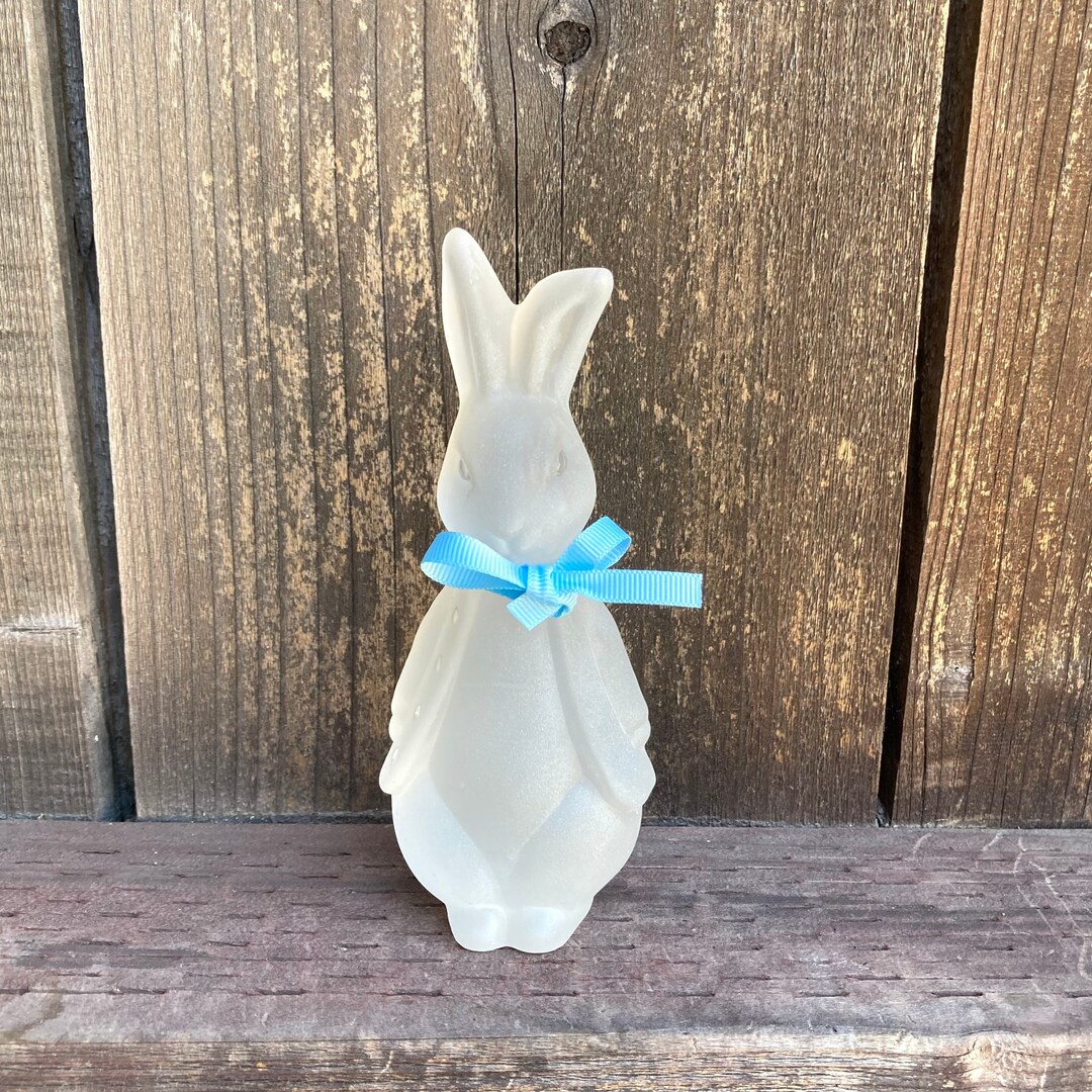Vintage Peter Rabbit Figurine Beatrix Potter Frosted Glass Frederick