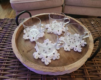 Crochet Snowflake coasters