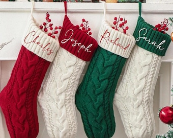 Embroidery Family Christmas Stocking,Personalized  2025 Christmas Stocking,Custom Name Stocking, Holiday Stocking,Christmas Family Gift,Xmas