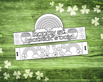 Happy St. Patrick's Day Colorable Crown - St. Patty's Day Activity Craft for Kids (PDF Download)