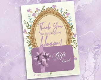 Floral Teacher Gift Card Holder - Teacher Appreciation Printable (Digital Download)