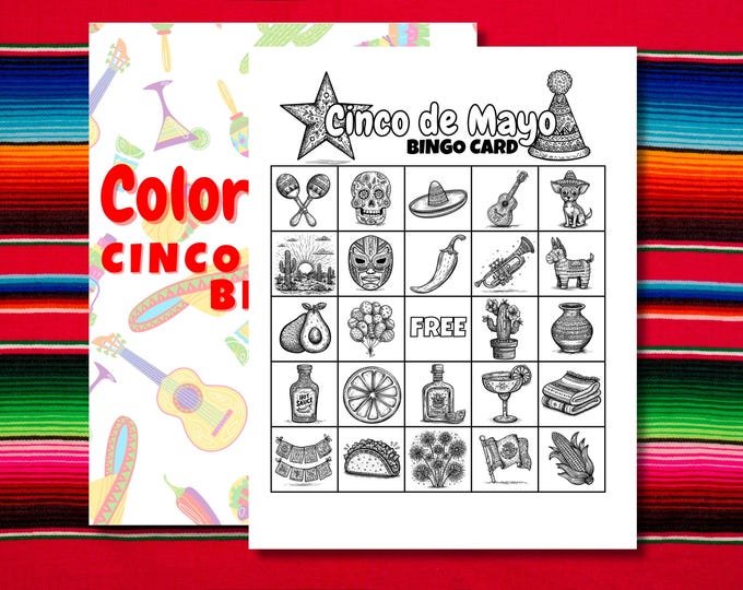 Featured listing image: Cinco de Mayo Bingo Game - Printable Activity for Kids and Adults (PDF Download)