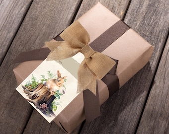 Etiquetas de regalo de Acción de Gracias, etiquetas de regalo de otoño imprimibles, etiquetas de recuerdo de animales del bosque, etiquetas de regalo de otoño, juego de 6, descarga instantánea