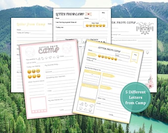 Letters from Camp Printable | Floral Fill in the Blank Camp Letter | Summer Camp Stationery for Girls | Instant Download