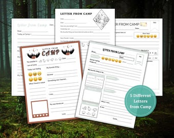Letters from Camp Printable | Fill in the Blank Summer Camp Stationery | Sleepaway Camp Letter for Kids | Instant Download