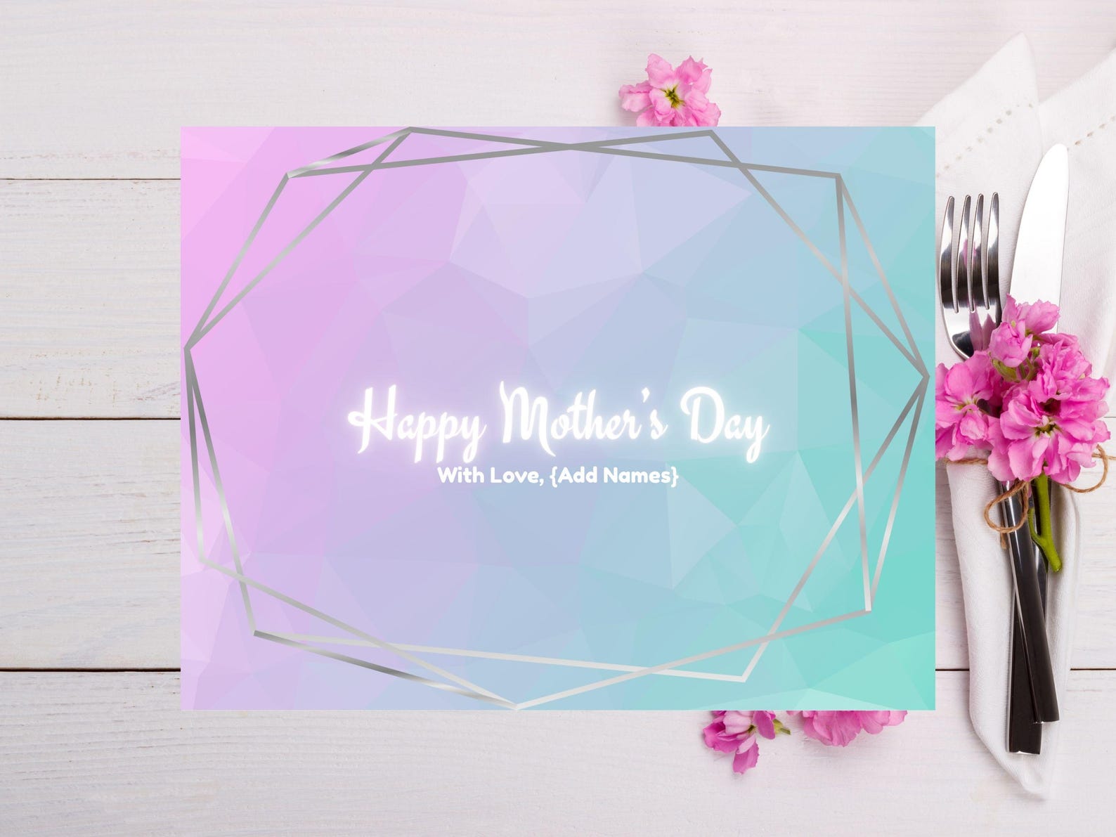 Mothers Day Placemat - Modern Printable Design - Perfect for Brunch or ...