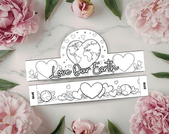 Love Our Earth Colorable Crown – Earth Day DIY Craft, Activity for Kids (PDF Download)