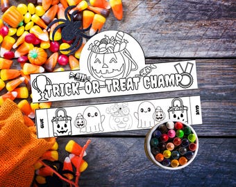 Trick-or-Treat Champ Halloween Crown – Fun Printable DIY Craft for Kids, Party Favor, Classroom Activity, and Costume Accessory