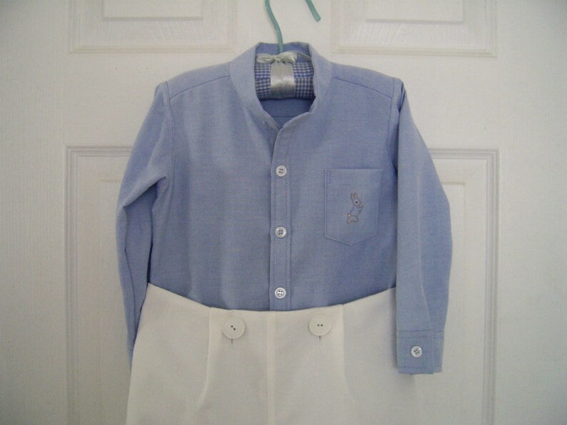 Vintage Style Reclaimed Textiles Christening Peter Rabbit Shirt and Shorts size 18 to 24 months Wedding