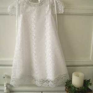 Ready to Ship, Lace Christening Gown and Slip size 6 to 12 mo. New, Handmade, Heirloom Inspired, Lace Baptism Dress image 6