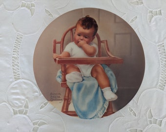 Bessie Pease Gutmann Baby Collector Plate, "His Majesty" Limited Edition, Nursery Decor, New Mom Gift, Baby Shower