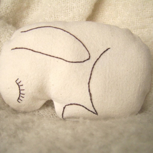 Sleepy Bunny Organic Crib Toy, Baby's First Toy, Eco-fabric soft toy, Organic Cotton Stuffed Toy