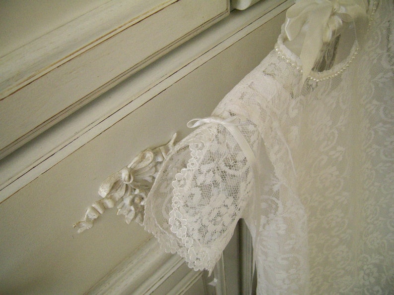 Ready to Ship, Lace Christening Gown and Slip size 6 to 12 mo. New, Handmade, Heirloom Inspired, Lace Baptism Dress image 5