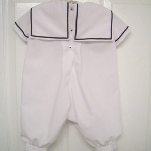 Sailor Christening Romper, Long/Short Sleeves, Long/Short Legs, Vintage Inspired, For custom orders in sizes newborn up to 2 years. image 7