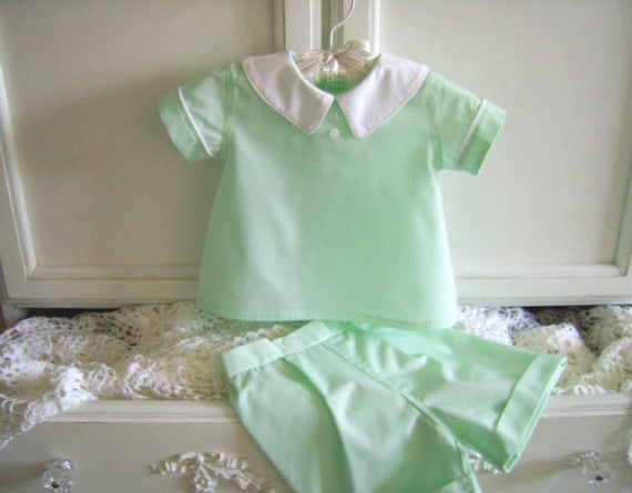 mint green baby boy outfit