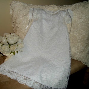 Ready to Ship, Lace Christening Gown and Slip size 6 to 12 mo. New, Handmade, Heirloom Inspired, Lace Baptism Dress image 9