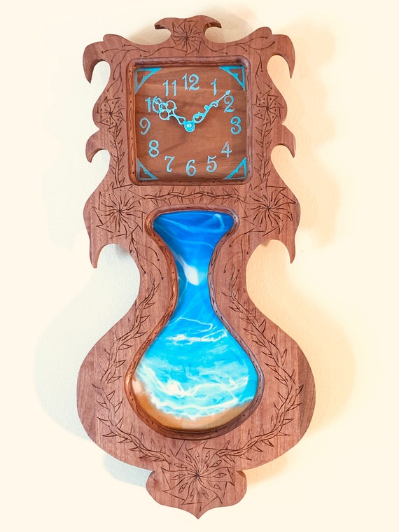 Walnut Ocean Wall Clock