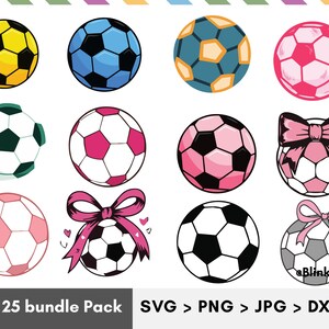 サッカー SVG バンドル、サッカー デジタル クリップアート、カラー サッカー SVG バンドル、サッカー ボール モノグラム SVG、PNG カット ファイル Cricut シルエット