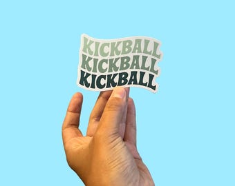 Kickball Sticker Green Matte Retro Sports