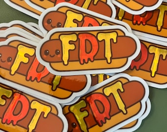 Anti Trump FDT Kawaii Cute Hotdog Disco Plaid Sticker Ninja 2pk
