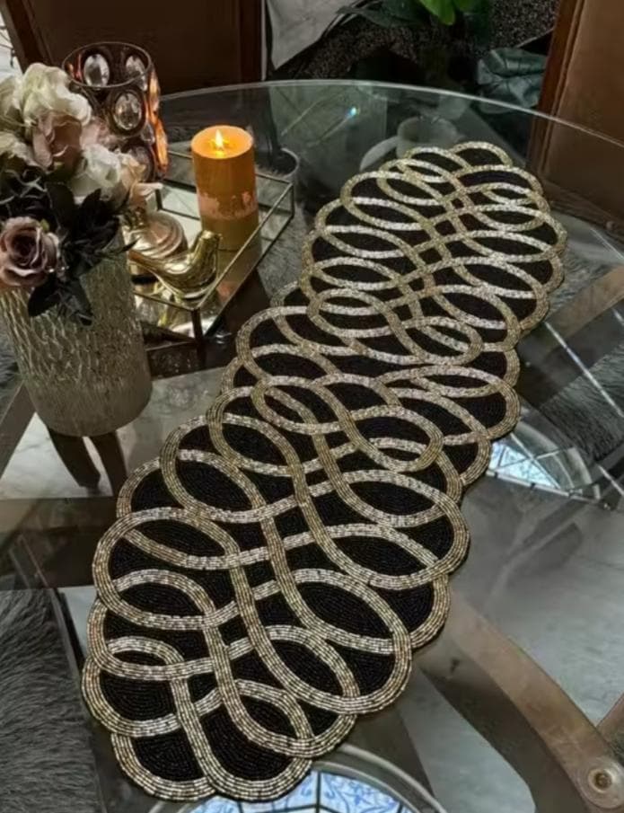 Handmade Beaded Table Runner