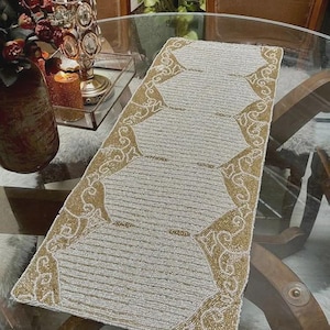 Handmade Beaded Table Runner, Decorative Runner, Beaded Decor, Dining Table Decor, Handmade Home Accessory, Table AccentHandcrafted