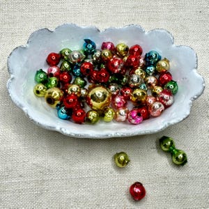 Vintage Mercury Glass Bead Mix: 1940s Christmas Craft Supplies