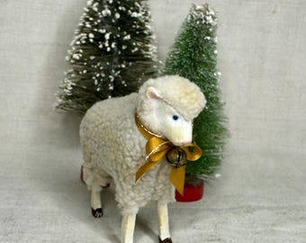 Vintage German Style Wooly Sheep Ornament: Putz Christmas Decor - Etsy