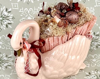 Rare Westmoreland Glass Swan on Nest Covered Candy Dish: 1800s