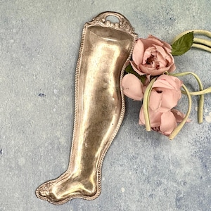 Antique Silverplate Ex Voto Leg: Italian Religious Milagro, Church Reliquary