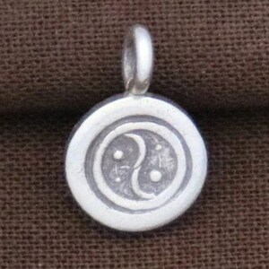 4 of Karen Hill Tribe Silver Round Imprinted Disc Charm, (TH-8120-120)
