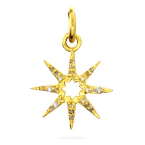 Sterling Silver, Pave Diamond Sun Charm, (172-DCH)