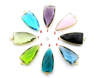 Gold Plated Faceted Arrowhead Bezel, 14X25 Mm, Multiple