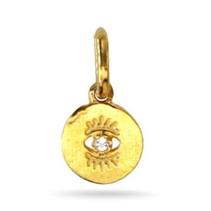 Sterling Silber Handwerker Evil Eye Anhänger , mehrere Oberflächen , (128-AF)