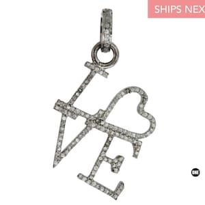Sterling Silver, Pave Diamond LOVE Pendant, (1153-DPM)