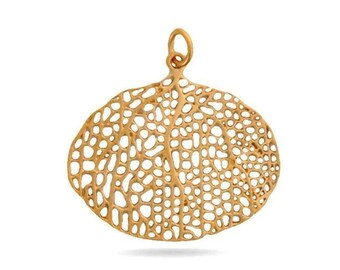 Sterling Silver Filigree Leaf Charm, Multiple Finishes, (116-CH4)