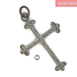 Sterling Silver, Pave Diamond Cross Pendant, (020-DPS)
