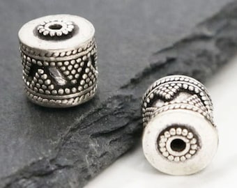 Bali Silber handgemachte Barrel Spacer Bead, (5034-BA)